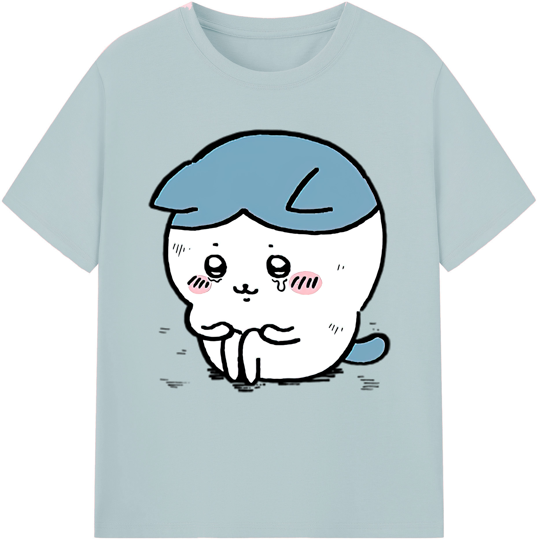 （画像用） ちいかわ ハチワレ Chii-kawa hachiware 綿100％半袖Tシャツ（フロントプリント）